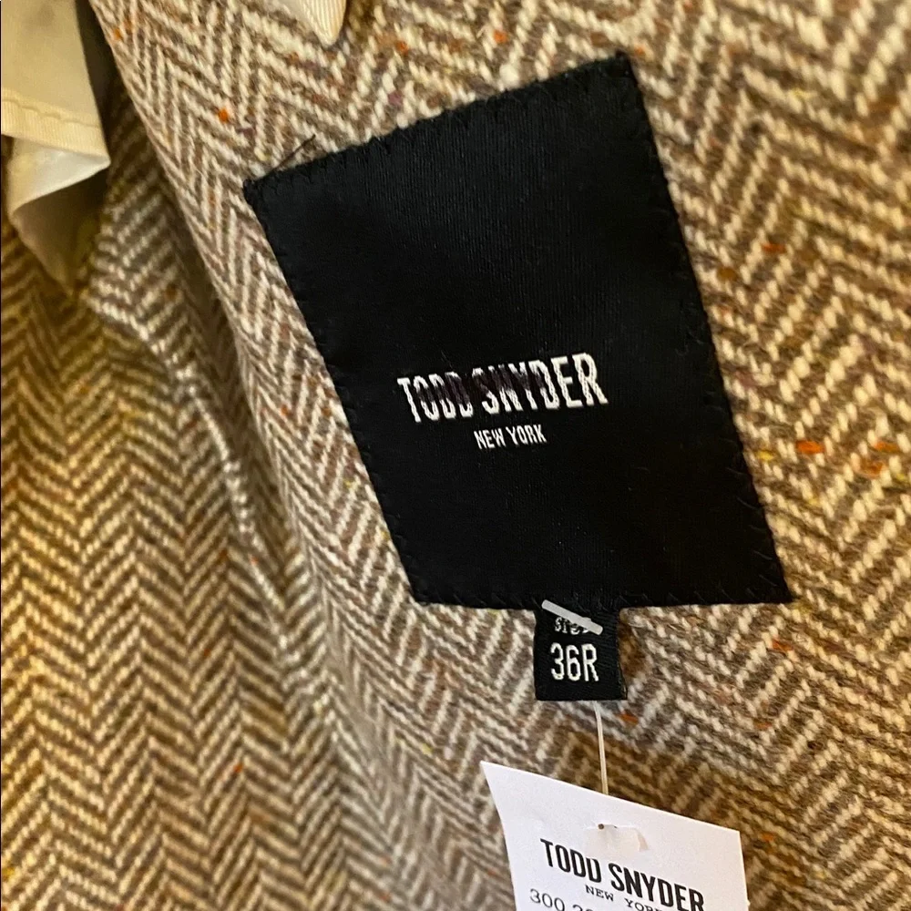 Todd Snyder Herringbone Madison Brown Blazer Jacket Sz 36R. NWT See Pics